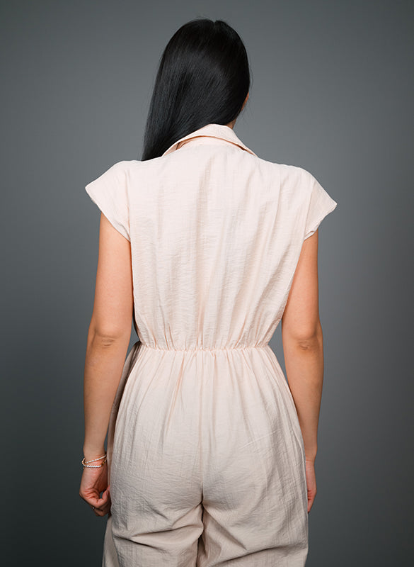 Jumpsuit with gold buttons