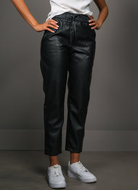Trousers in vegan leather