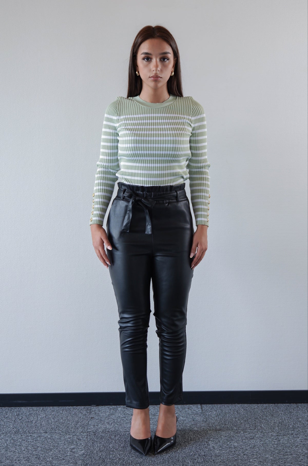Striped Pullover green