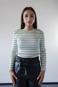 Striped Pullover green