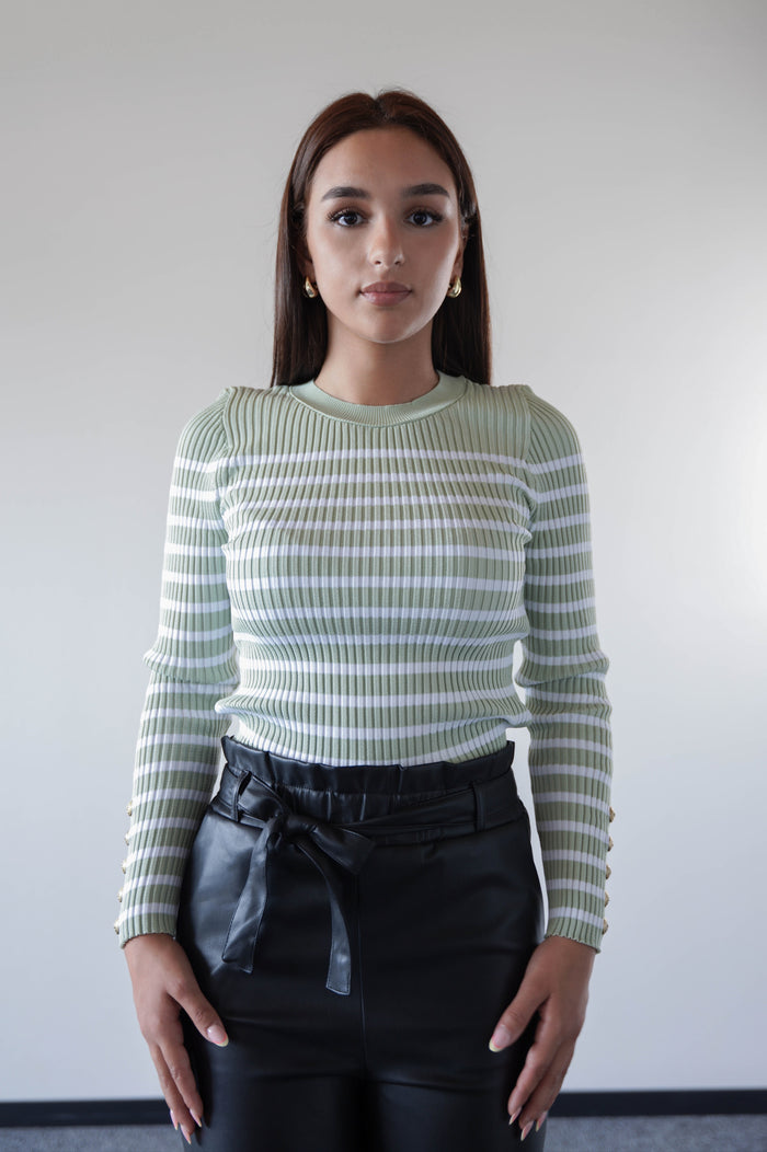 Striped Pullover green