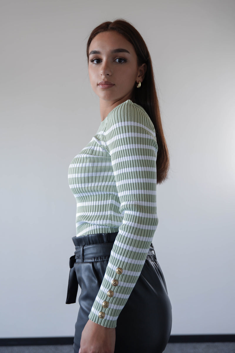 Striped Pullover green