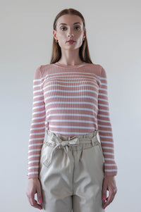 Striped Pullover blush