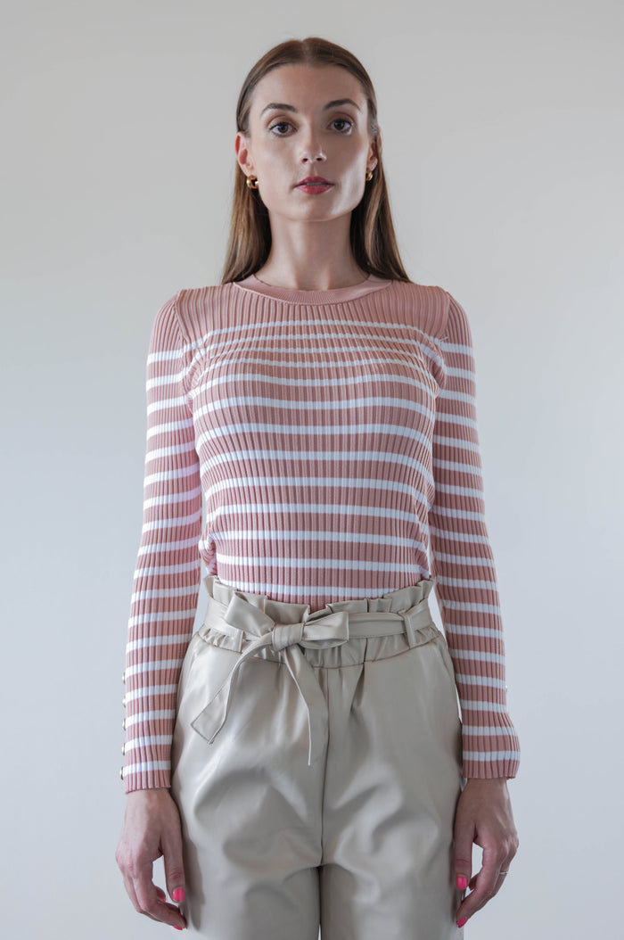Striped Pullover blush