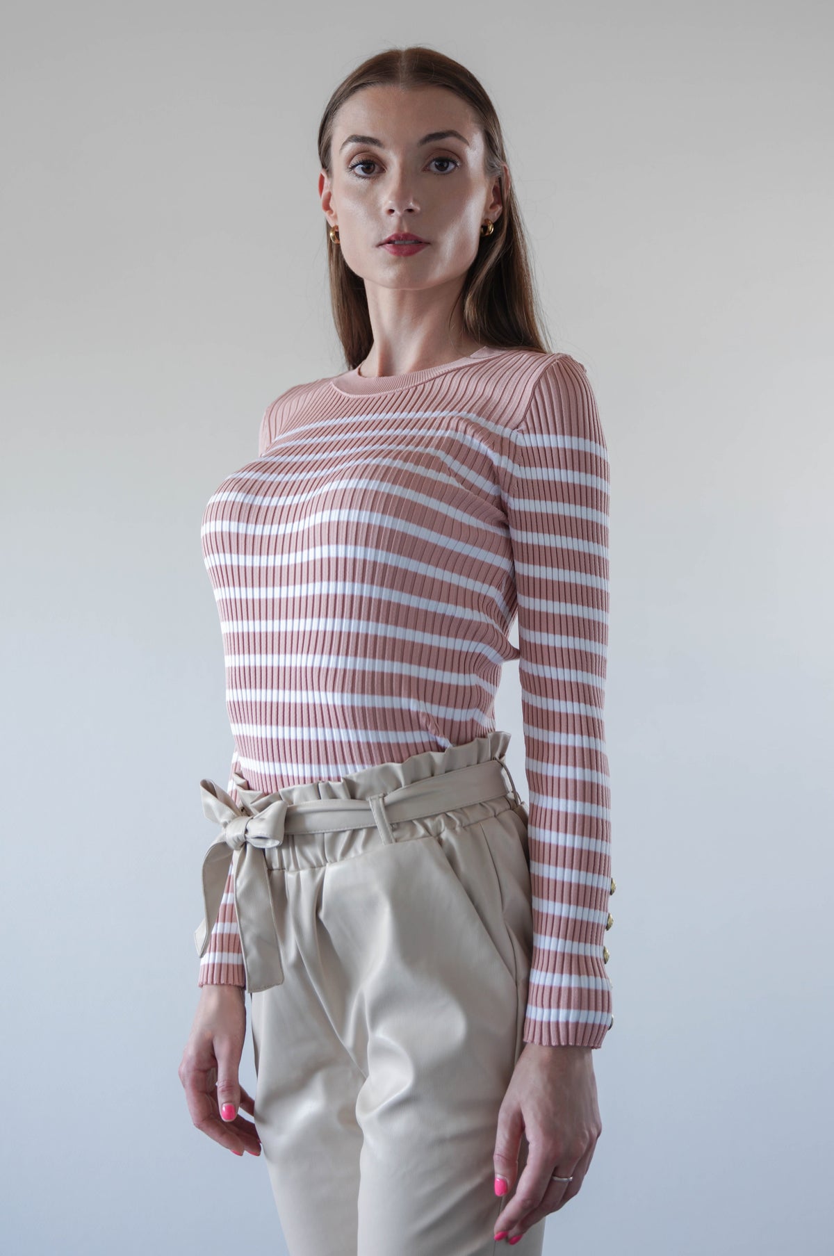 Striped Pullover blush