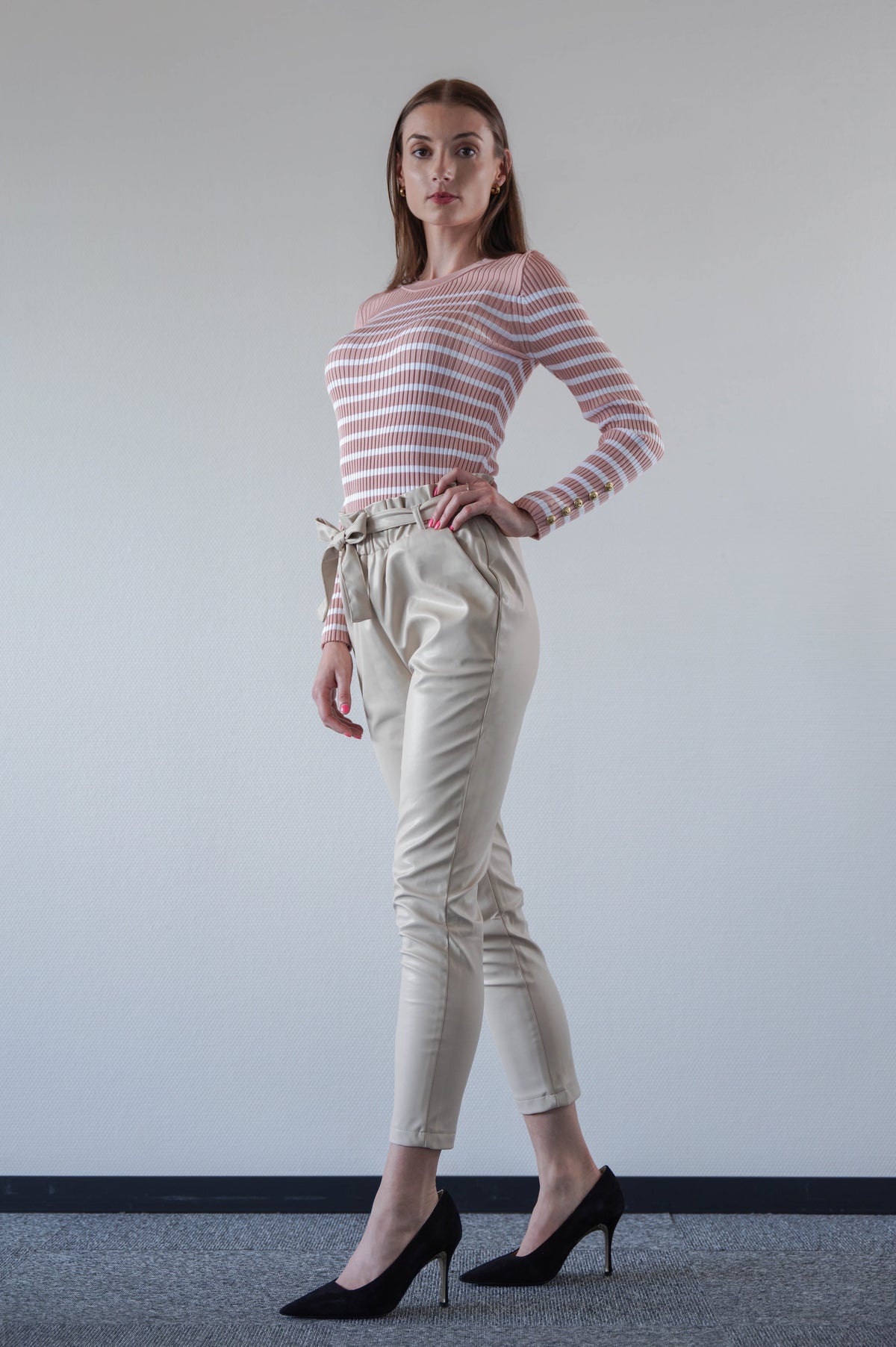 Striped Pullover blush