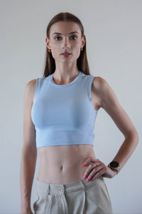 Blue crop top