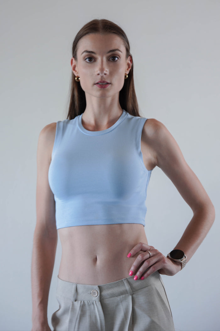 Blue crop top