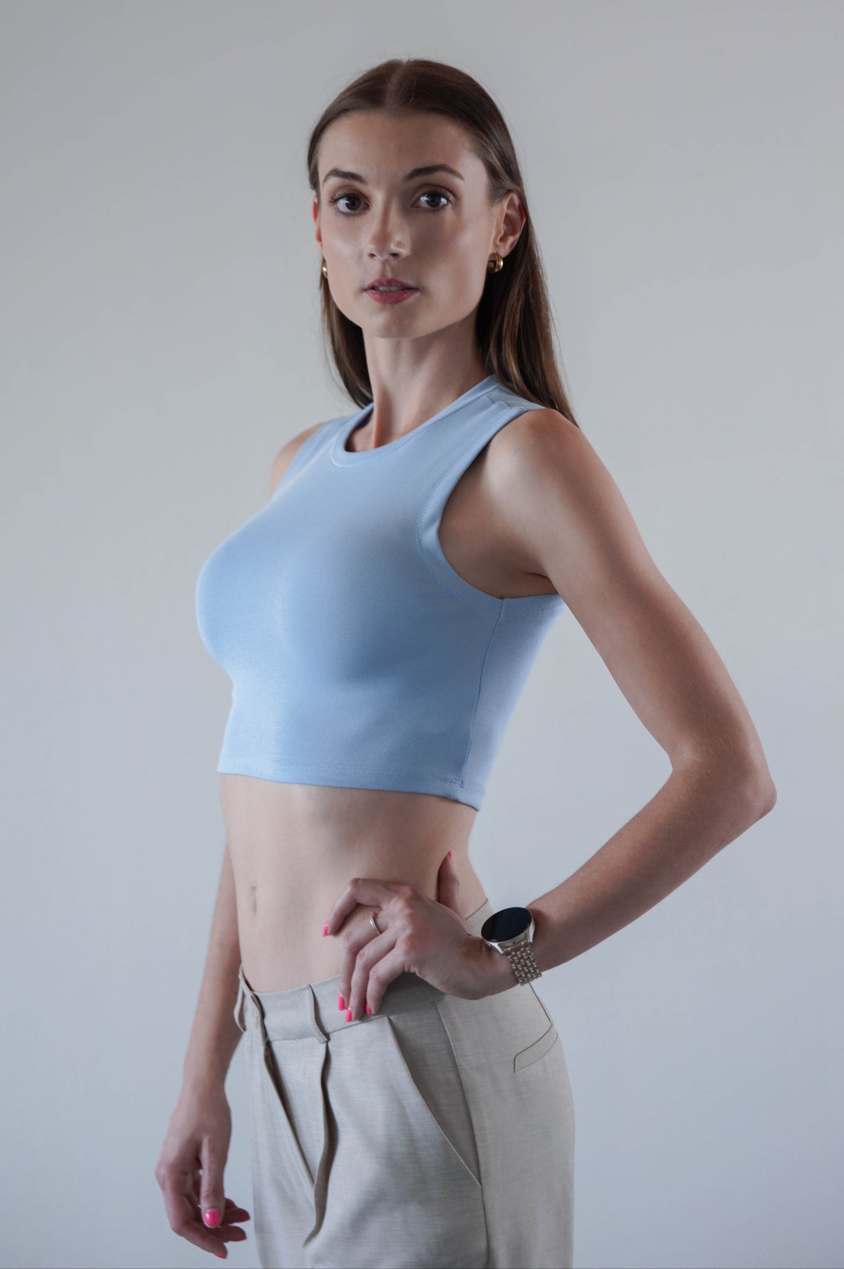 Blue crop top