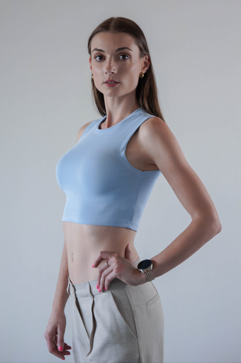 Blue crop top