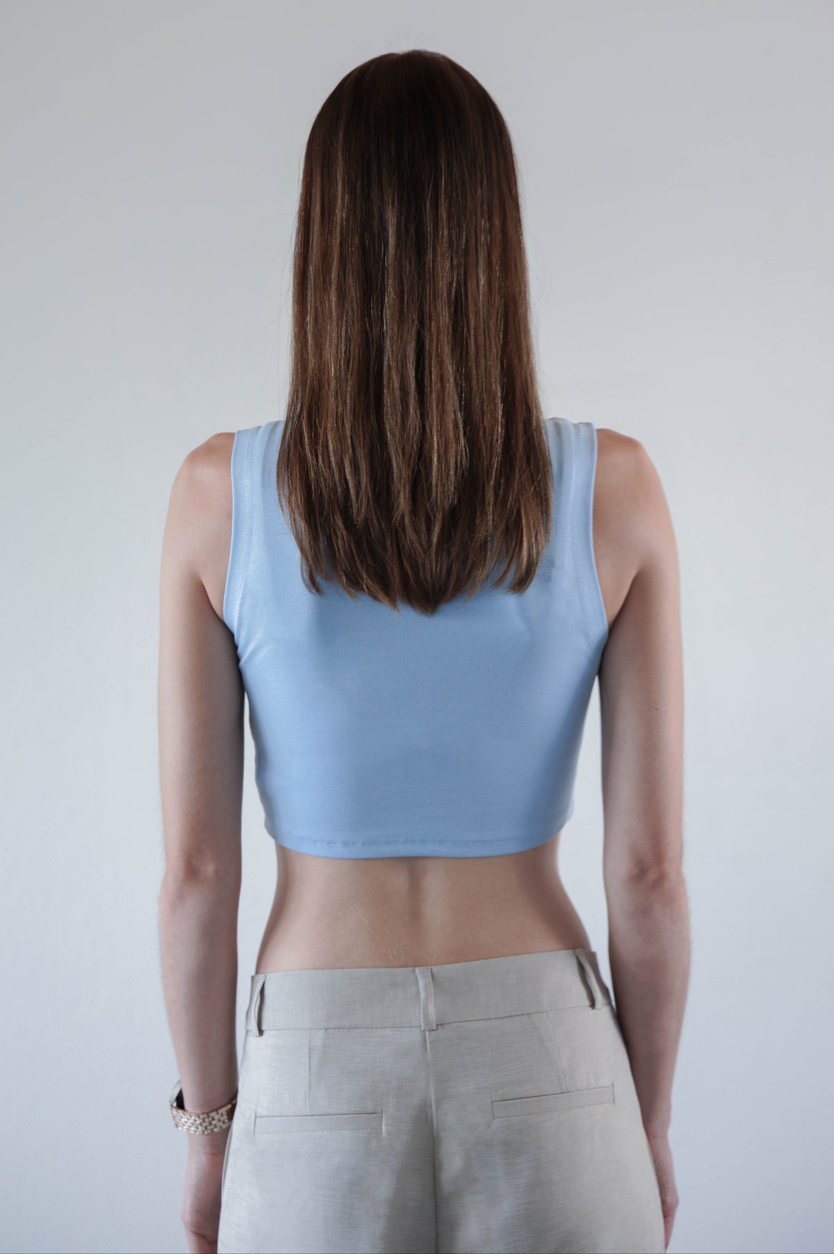 Blue crop top